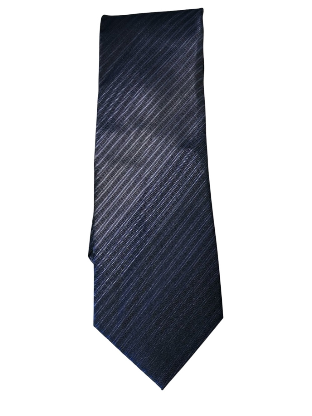 Kenneth Cole Reaction Navy Blue Diagonal Stripe 100% Silk Necktie